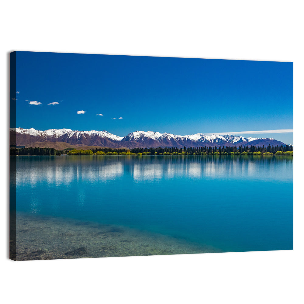 Lake Ruataniwha Reflection Wall Art, canvas print, landscape
