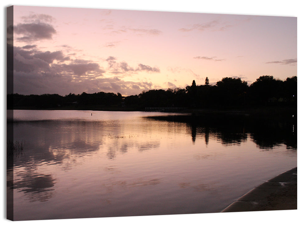 Lake Eva Dusk Reflection Wall Art, canvas print, landscape