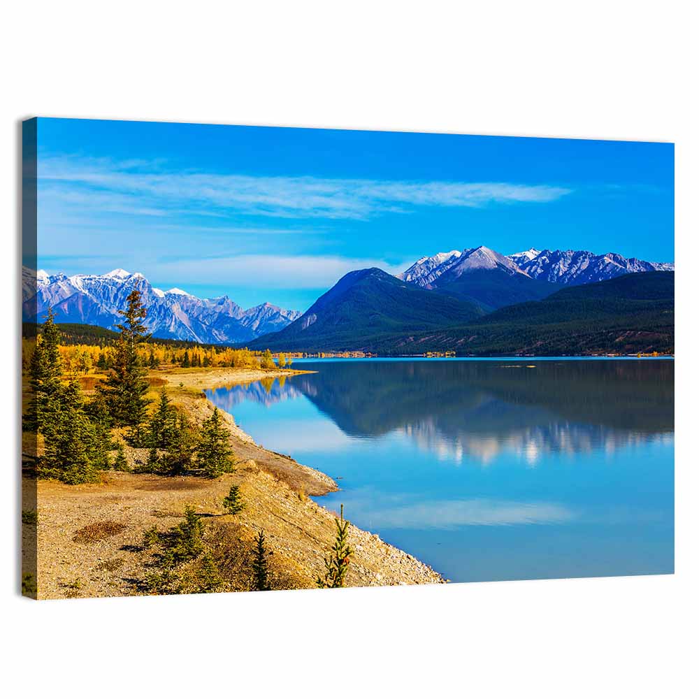 Abraham Lake Turquoise Reflection Wall Art, canvas print, landscape