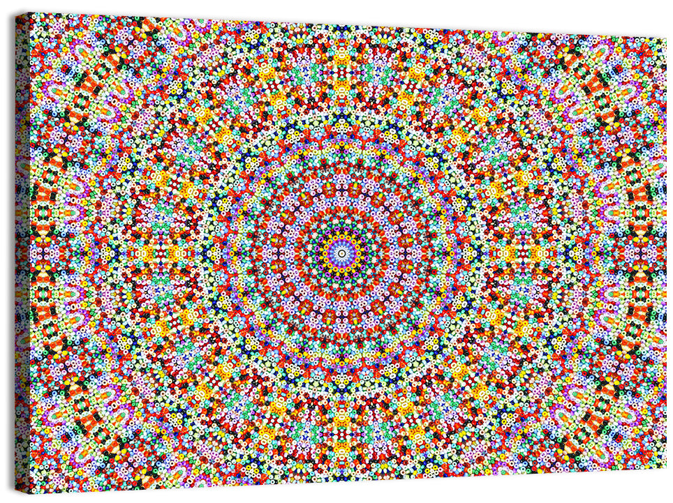 Beaded Kaleidoscope Mandala Wall Art