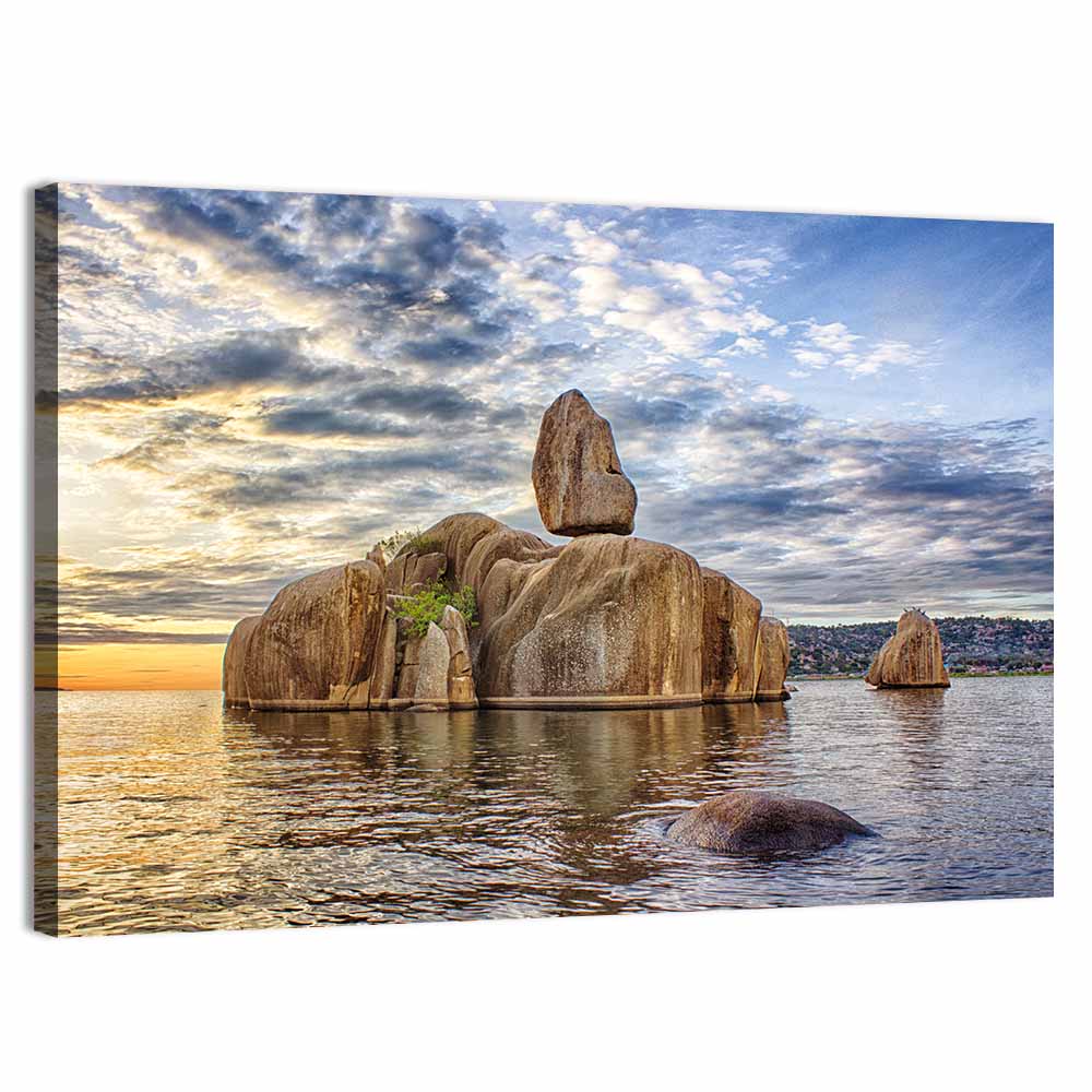 Bismarck Rock at Golden Hour Wall Art