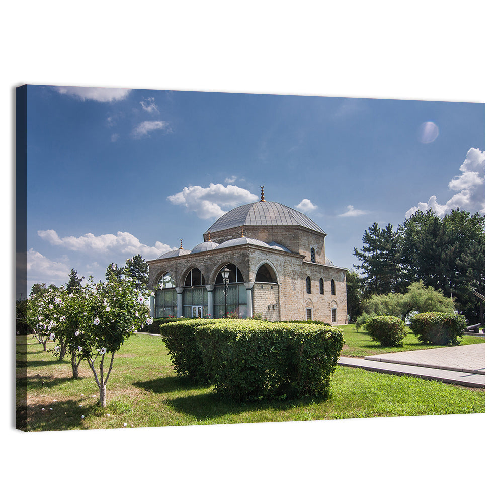 Sunlit Old Mosque in Izmail Wall Art, canvas print, landscape
