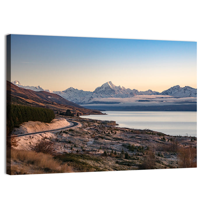 Mount Cook Over Lake Pukaki Wall Art as a canvas print