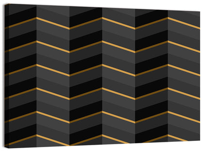 Black Stripes Golden Accent Wall Art