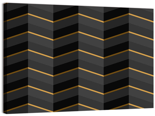Black Stripes Golden Accent Wall Art
