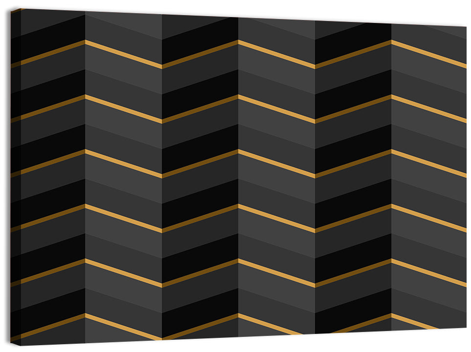 Black Stripes Golden Accent Wall Art