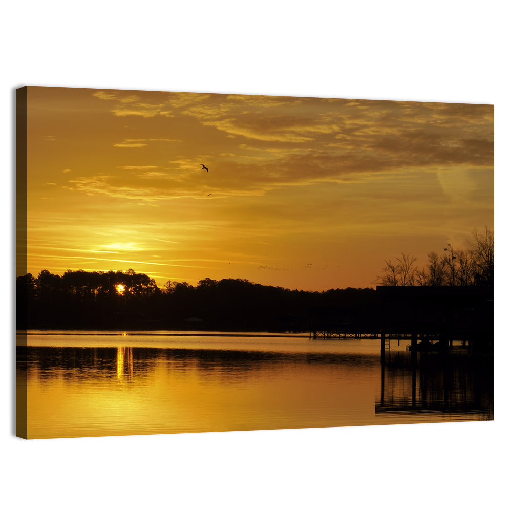 Lake Weiss Sunset Reflection Wall Art, canvas print, landscape