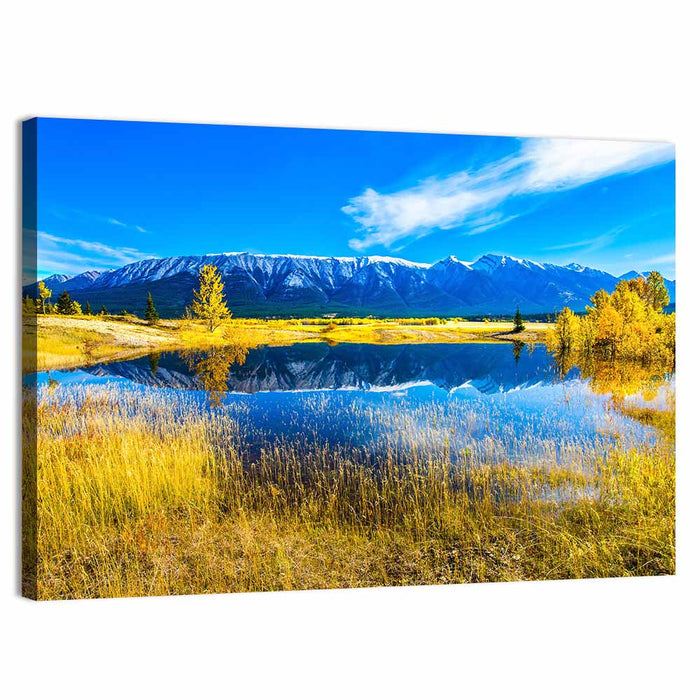 Abraham Lake Reflection Wall Art as a canvas print