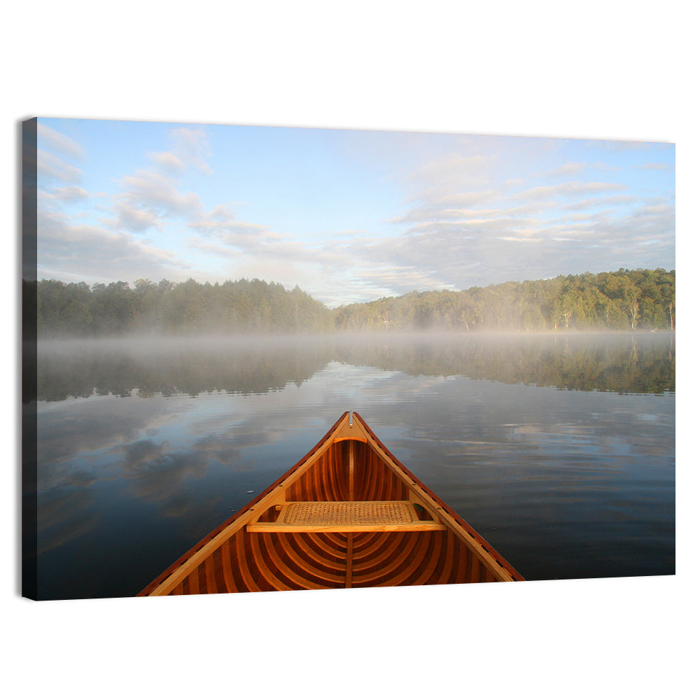 Cedar Canoe on Lake Ontario Wall Art, canvas print, landscape