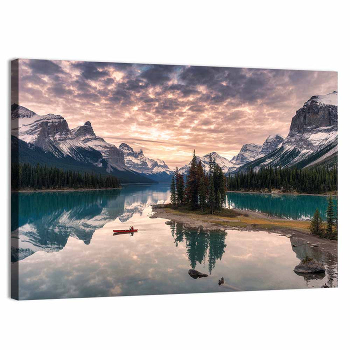 Spirit Island, Maligne Lake Wall Art as a canvas print
