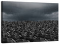 Clustered Umbrellas in Rain Wall Art
