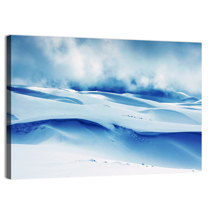 Wind-swept Snow Ridges Wall Art as a canvas print