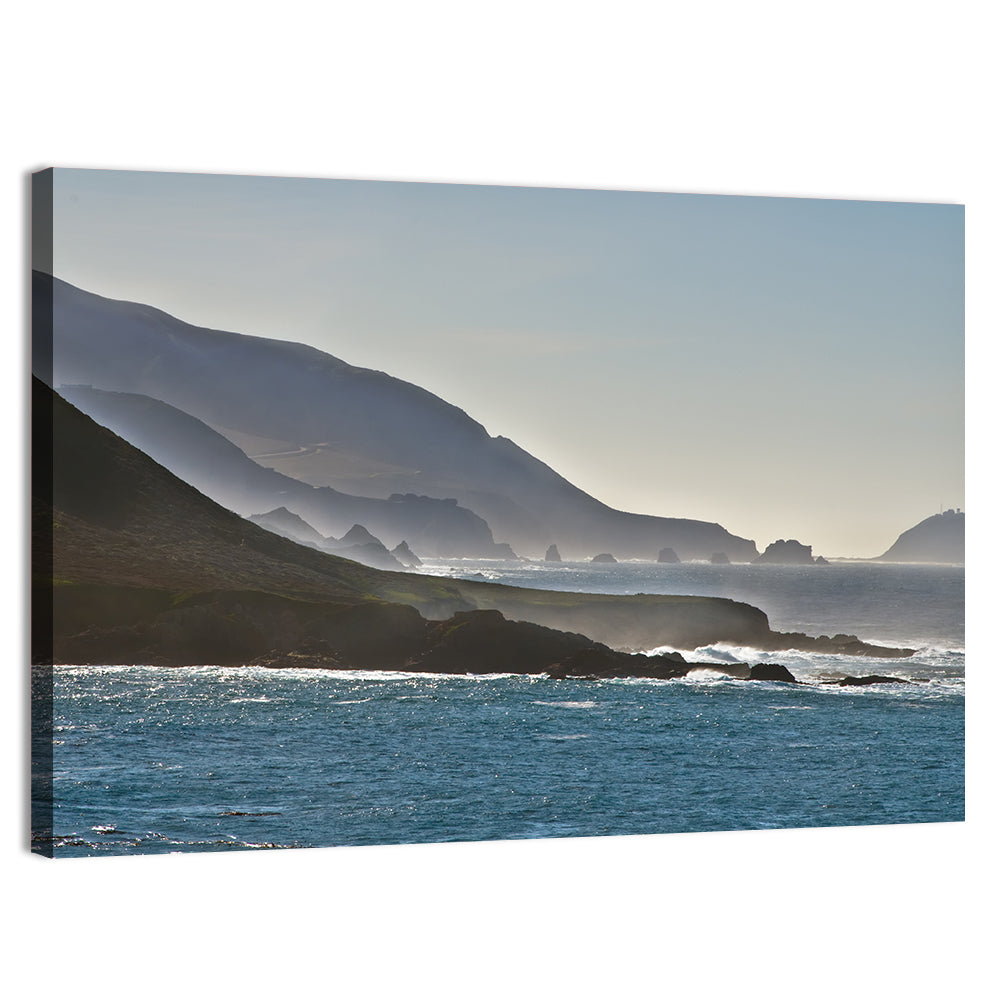 Misty Big Sur Coastline Wall Art, canvas print, landscape