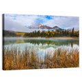 Pyramid Mountain with Golden Grasses Wall Art