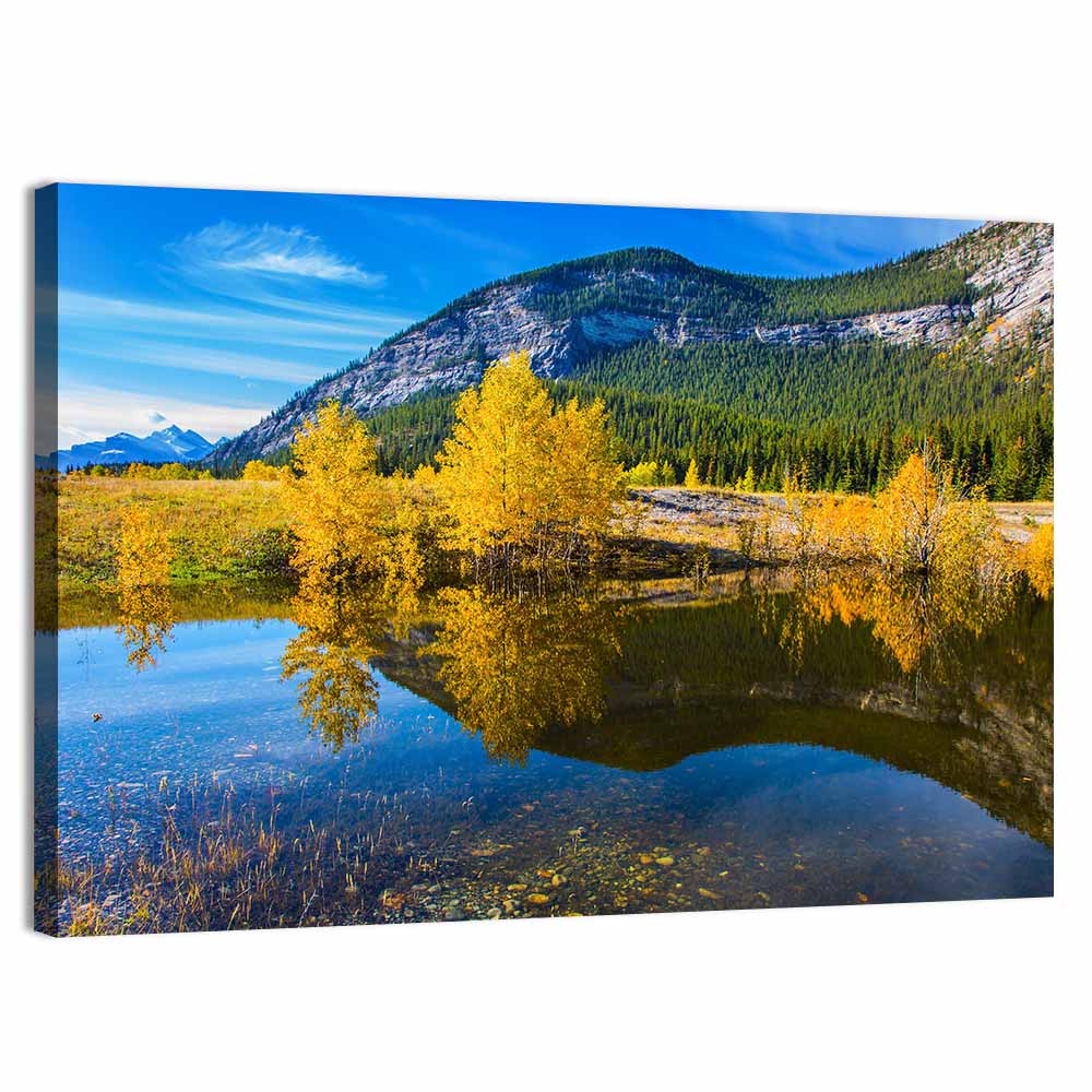 Abraham Lake Reflections Wall Art, canvas print, landscape