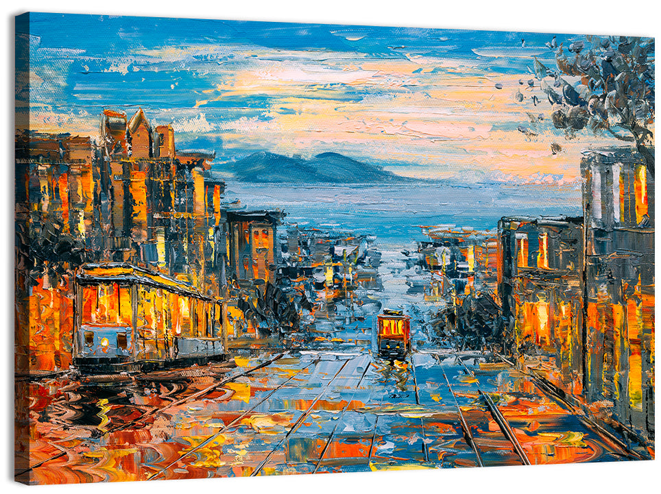 San Francisco Cable Car at Dusk Wall Art