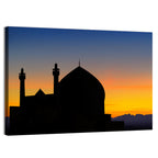 Isfahan Mosque Silhouette at Dusk Wall Art