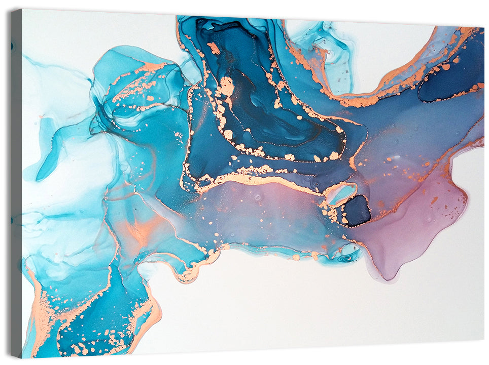 Fluid Ink with Metallic Gold Accents Wall Art, canvas print, landscape