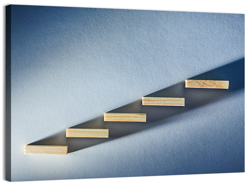 Five Wooden Steps Abstraction Wall Art
