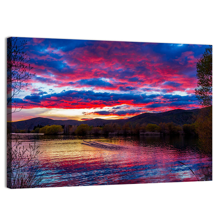 Lake Wairepo Arm Sunrise Reflection Wall Art as a canvas print