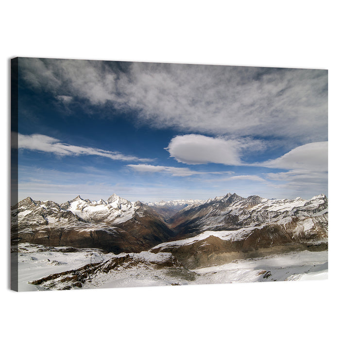 Snow-capped Peaks of Zermatt Wall Art as a canvas print