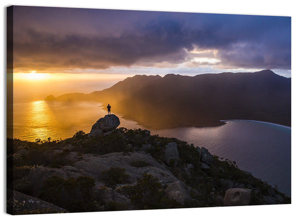 Wineglass Bay Sunset Wall Art, canvas print, landscape