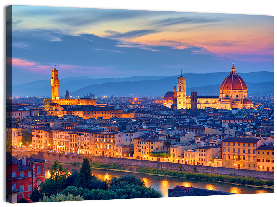 Florence Duomo at Twilight Wall Art, canvas print, landscape