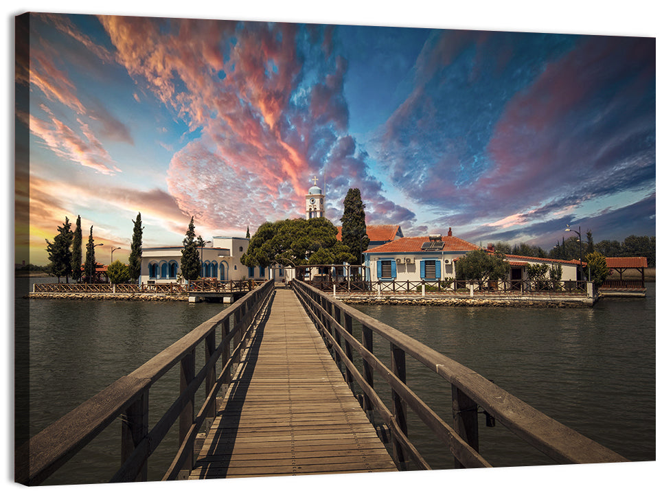 Agios Achilleios Monastery at Sunset Wall Art