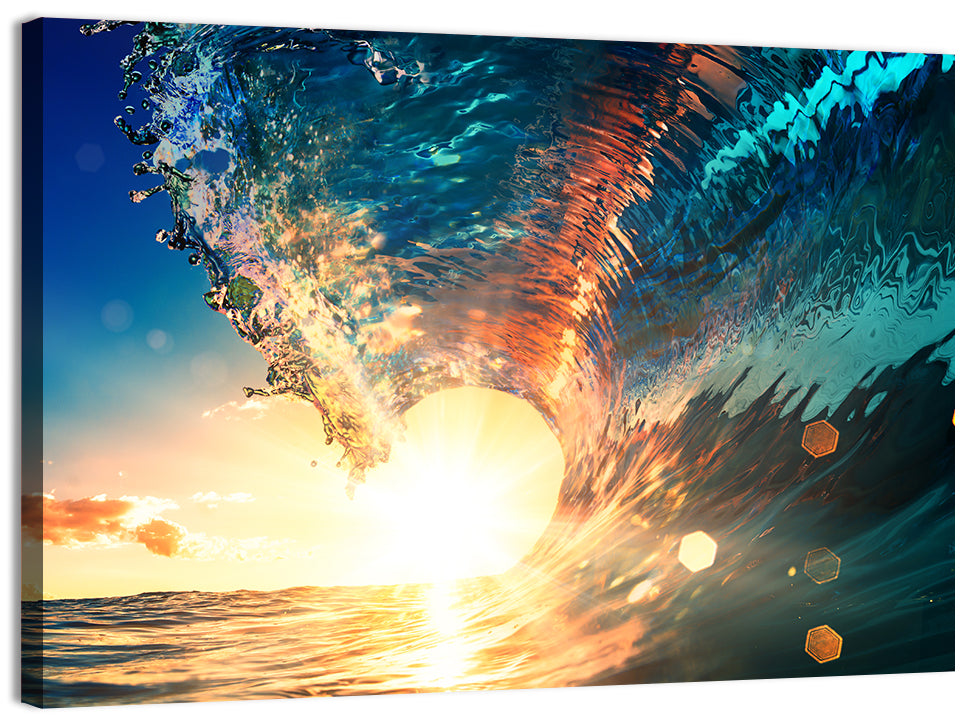 Ocean Wave & Sunrise Wall Art