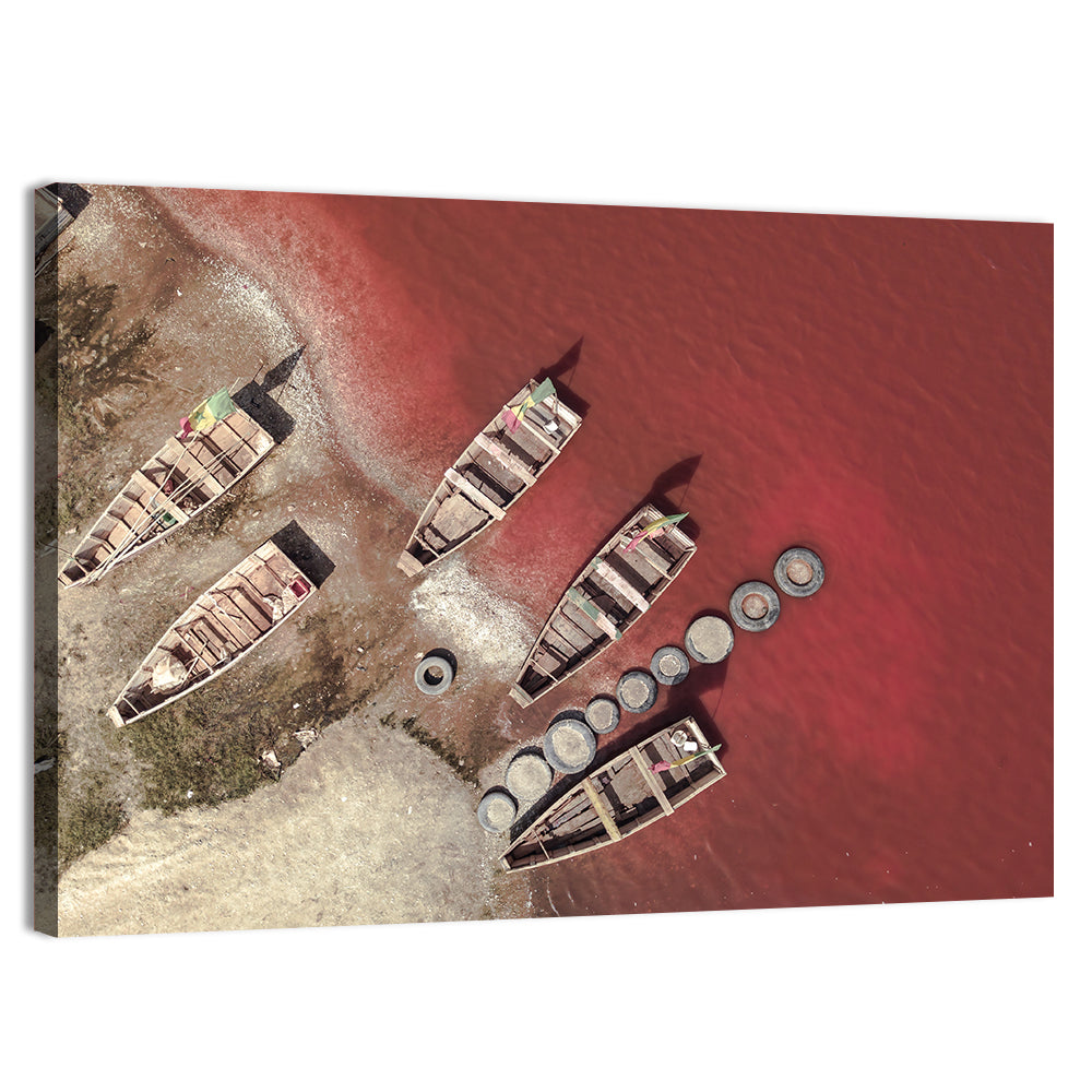 Lake Retba Boats Wall Art