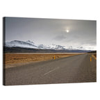 Icelandic Road to Snow-capped Mountains Wall Art