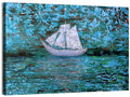 White Sailboat Reflection Wall Art