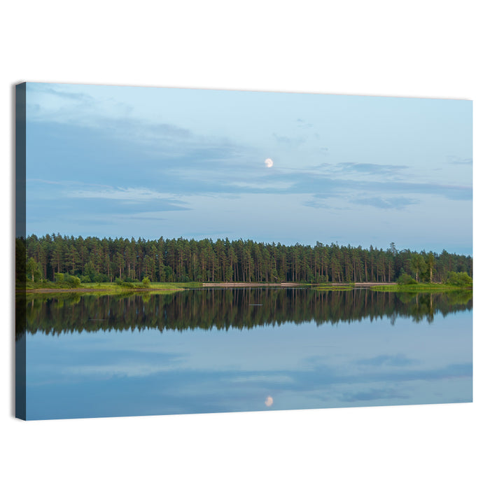 Lake Vanern Moonlight Wall Art as a canvas print