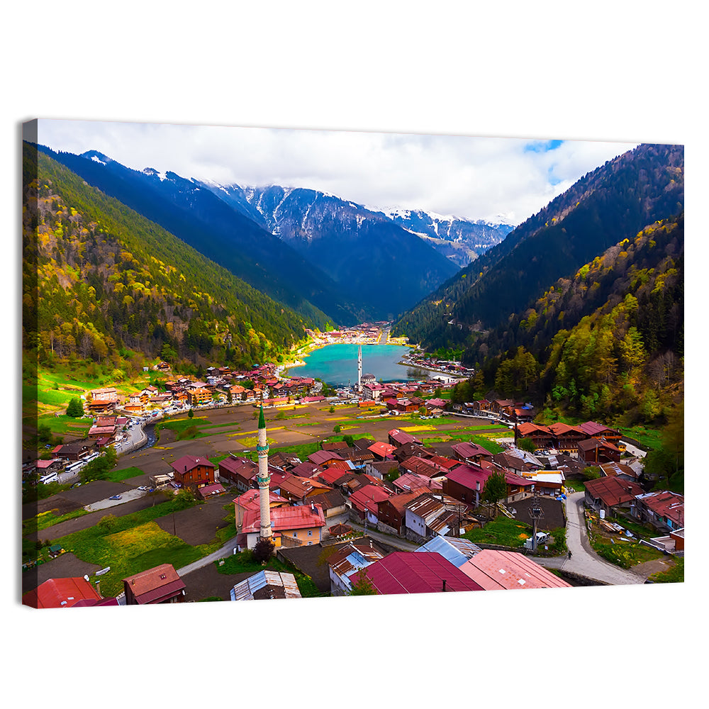 Uzungöl Village Overlook Wall Art, canvas print, landscape