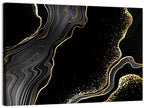 Black Marble with Gold Veins Wall Art