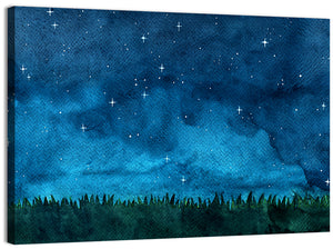 Starry Meadow Night Sky Wall Art
