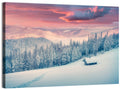 Cabin at Winter Sunrise Wall Art