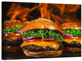 Three Flame Grilled Cheeseburgers Wall Art