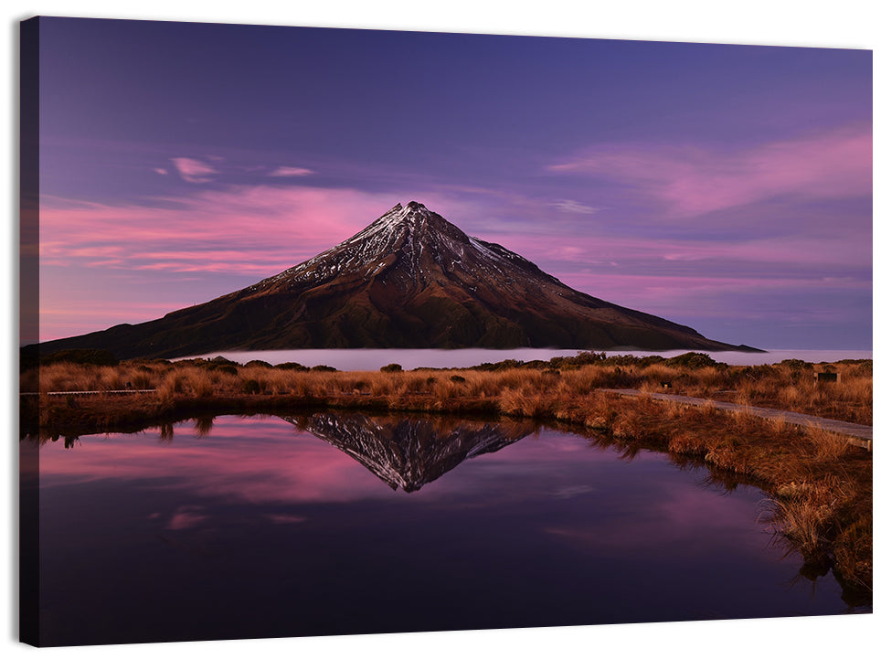 Mount Taranaki Reflection Wall Art, canvas print, landscape