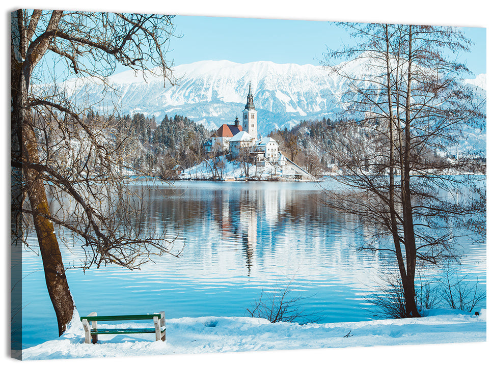 Bled Castle Winter View Wall Art