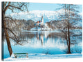 Bled Castle Winter View Wall Art