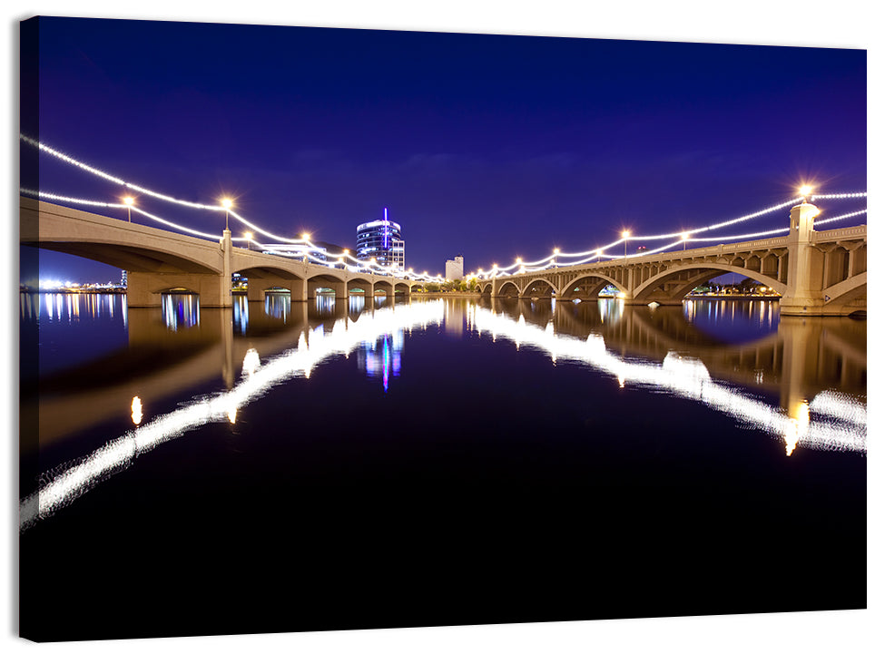 Mill Avenue Bridge Night Reflections Wall Art