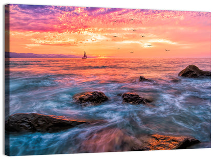 Vivid Ocean Sunset Wall Art