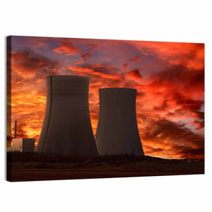 Nuclear Power Plant Sunset Wall Art