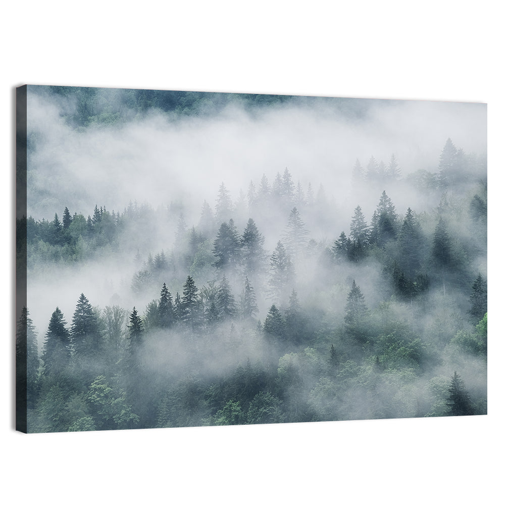 Misty Mountain Forest Wall Art, canvas print, landscape