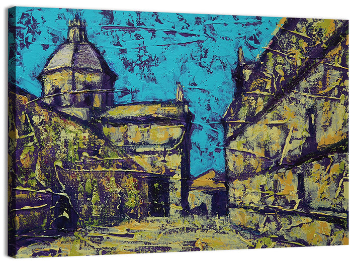Las Agustinas Alleyway Abstraction Wall Art as a canvas print