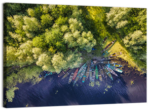 Fisherman Boats Aerial Wall Art