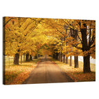 Golden Autumn Road Wall Art