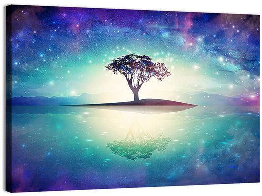 Island Tree and Starry Night Wall Art