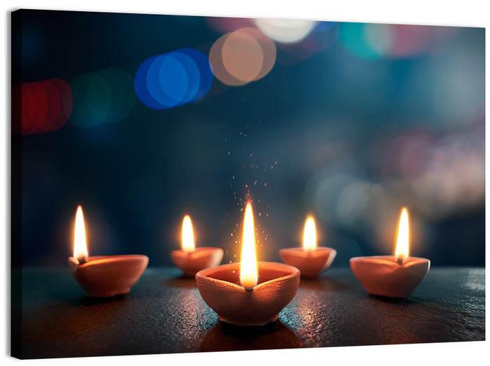Diya of Hope Wall Art as a canvas print